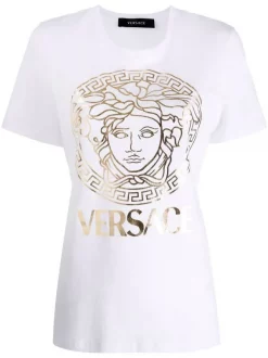( Nouvelle Collection ) Versace T-shirt à Logo Medusa Head Femme