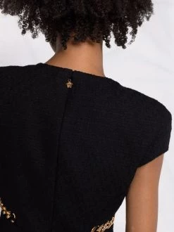 ( Nouvelle Collection ) Versace 1B000 BLACK Robe Courte à Design Tissé Femme -Pas Cher Versace Boutique 17322808 38214161 600