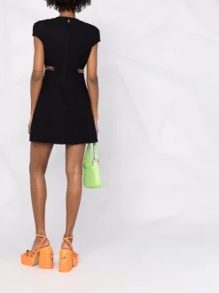 ( Nouvelle Collection ) Versace 1B000 BLACK Robe Courte à Design Tissé Femme -Pas Cher Versace Boutique 17322808 38214162 600