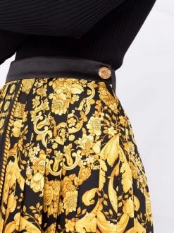 Versace Jupe Plissée à Motif Baroque Femme -Pas Cher Versace Boutique 17322812 36742624 600
