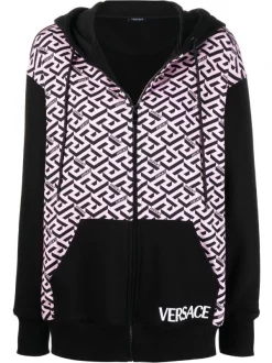 ( Nouvelle Collection ) Versace Hoodie La Greca à Fermeture Zippée Femme