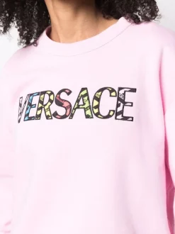 ( Nouvelle Collection ) Versace 1PB90 PINK Sweat En Coton à Broderies Femme -Pas Cher Versace Boutique 17322814 37715317 600