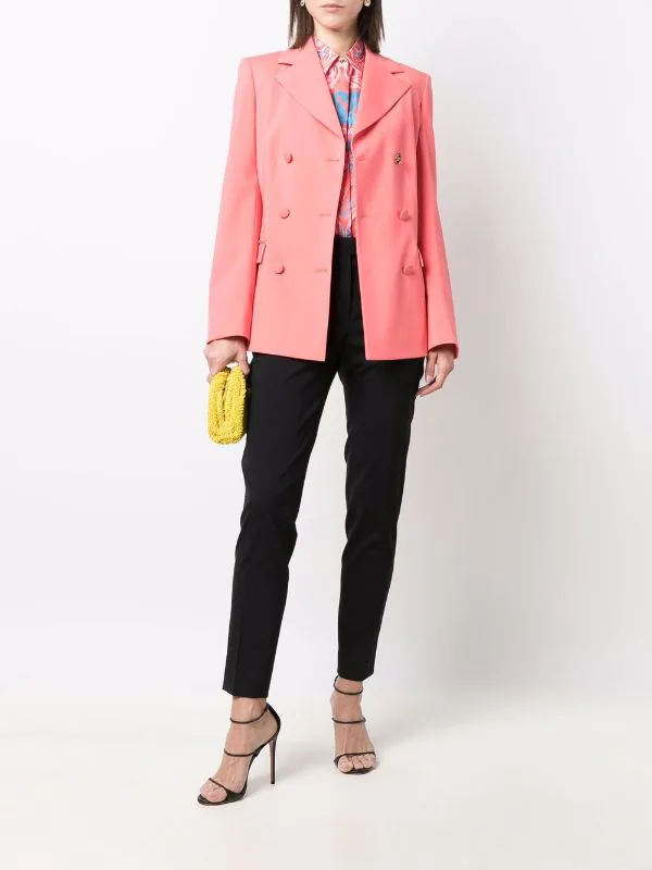 ( Nouvelle Collection ) Versace 1R380 CORAL Blazer Medusa à Boutonnière Croisée Femme 2 ( Nouvelle Collection ) Versace 1R380 CORAL Blazer Medusa à Boutonnière Croisée Femme – Image 2