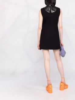 ( Nouvelle Collection ) Versace Robe Courte à Design Sans Manches 1B000 BLACK -Pas Cher Versace Boutique 17322822 38213324 600