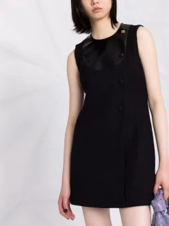 ( Nouvelle Collection ) Versace Robe Courte à Design Sans Manches 1B000 BLACK -Pas Cher Versace Boutique 17322822 38214858 600