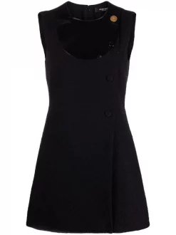 ( Nouvelle Collection ) Versace Robe Courte à Design Sans Manches 1B000 BLACK