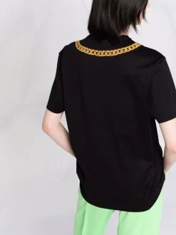 ( Nouvelle Collection ) Versace T-shirt à Logo Medusa Brodé 2B070 BLACK+MULTICOLOR -Pas Cher Versace Boutique 17322826 38213330 600