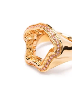( Nouvelle Collection ) Versace 4J310 VERSACE GOLD LIGHT ROSE Bague Greca à Fini Martelé Femme -Pas Cher Versace Boutique 17323239 37707466 600