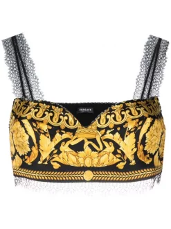 Versace Brassière à Imprimé Barocco Femme