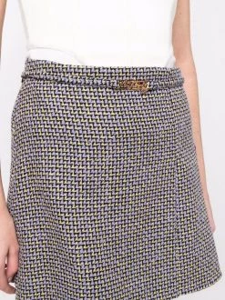 ( Nouvelle Collection ) Versace Minijupe En Tweed à Boucle Logo 6L110 ORCHID + BLUE + PINEAPPLE -Pas Cher Versace Boutique 17323264 38406605 600