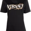 ( Nouvelle Collection ) Versace T-shirt à Logo Imprimé 2B070 BLACK + MULTICOLOR