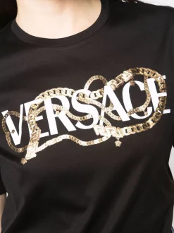 ( Nouvelle Collection ) Versace T-shirt à Logo Imprimé 2B070 BLACK + MULTICOLOR 9 ( Nouvelle Collection ) Versace T-shirt à Logo Imprimé 2B070 BLACK + MULTICOLOR -Pas Cher Versace Boutique 17323267 37027234 600