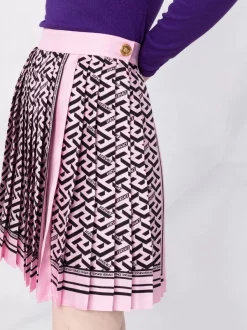 ( Nouvelle Collection ) Versace Minijupe Plissée à Imprimé La Greca Femme -Pas Cher Versace Boutique 17323269 36413906 600