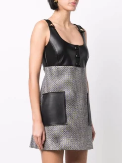 ( Nouvelle Collection ) Versace Robe Sans Manches En Tweed 6L110 BLACK -Pas Cher Versace Boutique 17323270 37215505 600