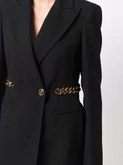 ( Nouvelle Collection ) Versace 1B000 BLACK Blazer à Taille à Chaîne Femme -Pas Cher Versace Boutique 17323271 37216403 600