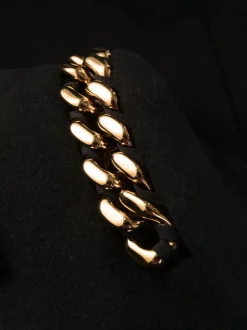 ( Nouvelle Collection ) Versace 1B000 BLACK Manteau évasé En Laine à Détails De Chaînes Femme -Pas Cher Versace Boutique 17323272 37865386 600