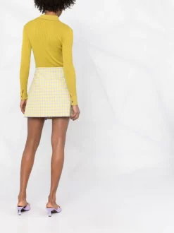 ( Nouvelle Collection ) Versace Jupe En Laine Medusa à Carreaux 2L330 ORCHID PINEAPLE -Pas Cher Versace Boutique 17323276 99931510 9257 4432 ae81 500c3c10403a 600