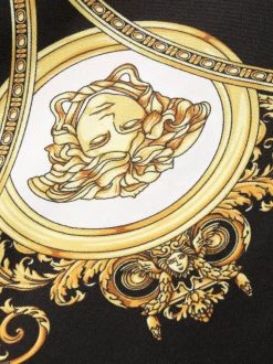 ( Nouvelle Collection ) Versace Pantalon Ample En Soie à Imprimé La Coupe Des Dieux 5B090 BLACK+GOLD -Pas Cher Versace Boutique 17323277 37739661 600