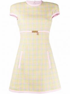 ( Nouvelle Collection ) Versace Robe Courte Greca évasée 6Y060 YELLOW + MULTICOLOR