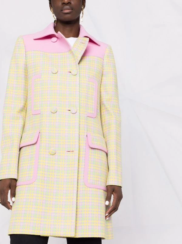 ( Nouvelle Collection ) Versace 6Y060 YELLOW + MULTICOLOR Manteau Medusa à Motif Pied-de-poule Femme 5 ( Nouvelle Collection ) Versace 6Y060 YELLOW + MULTICOLOR Manteau Medusa à Motif Pied-de-poule Femme – Image 5