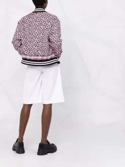 ( Nouvelle Collection ) Versace Veste Bomber La Greca En Soie 5P210 CANDY + BLACK -Pas Cher Versace Boutique 17323287 37893138 600