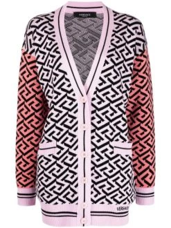 ( Nouvelle Collection ) Versace Cardigan à Motif La Greca Femme