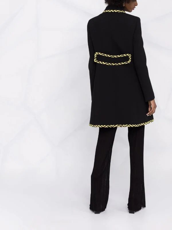 ( Nouvelle Collection ) Versace Manteau La Greca à Boutonnière Croisée 2B850 BLACK+PINEAPPLE 6 ( Nouvelle Collection ) Versace Manteau La Greca à Boutonnière Croisée 2B850 BLACK+PINEAPPLE – Image 6