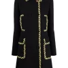 ( Nouvelle Collection ) Versace Manteau La Greca à Boutonnière Croisée 2B850 BLACK+PINEAPPLE