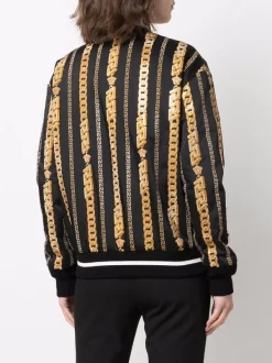 ( Nouvelle Collection ) Versace Veste Bomber Brodée De Sequins 5B000 BALCK+GOLD -Pas Cher Versace Boutique 17323292 38091791 600