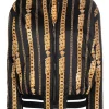( Nouvelle Collection ) Versace Veste Bomber Brodée De Sequins 5B000 BALCK+GOLD