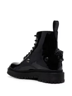 ( Nouvelle Collection ) Versace Bottines à Plaque Medusa 1B00B NERO RUTENIO ULTRA BLACK -Pas Cher Versace Boutique 17323297 37384261 600