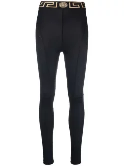 ( Positively Conscious ) Versace Legging à Taille Greca 1B000 BLACK