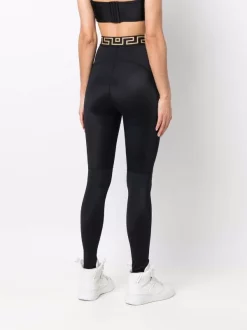 ( Positively Conscious ) Versace Legging à Taille Greca 1B000 BLACK -Pas Cher Versace Boutique 17331870 37452035 600