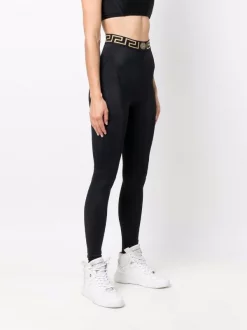 ( Positively Conscious ) Versace Legging à Taille Greca 1B000 BLACK -Pas Cher Versace Boutique 17331870 37452039 600