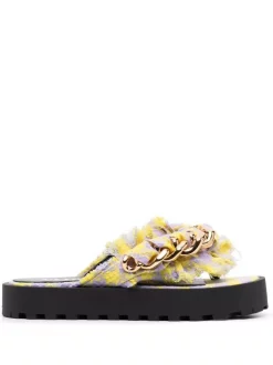 ( Nouvelle Collection ) Versace Tongs à Détail De Chaîne Femme