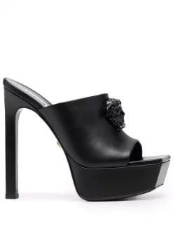 Versace Mules La Medusa à Plateforme 1B090 NERO-NERO