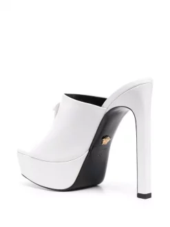 ( Nouvelle Collection ) Versace 1W040 BIANCO OTTICO Mules La Medusa 150 Mm à Plateforme Femme -Pas Cher Versace Boutique 17332971 37677458 600