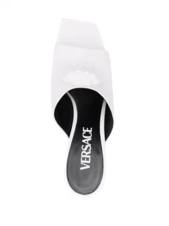 ( Nouvelle Collection ) Versace 1W040 BIANCO OTTICO Mules La Medusa 150 Mm à Plateforme Femme -Pas Cher Versace Boutique 17332971 37677460 600