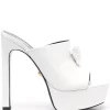 ( Nouvelle Collection ) Versace 1W040 BIANCO OTTICO Mules La Medusa 150 Mm à Plateforme Femme