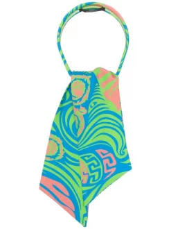 ( Nouvelle Collection ) Versace Serre-tête à Imprimé Abstrait 5G130 NEON GREEN + SKY