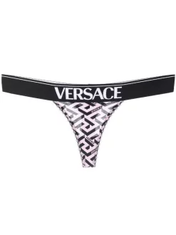( Nouvelle Collection ) Versace 5P210 CANDY+BLACK String à Motif La Greca Femme