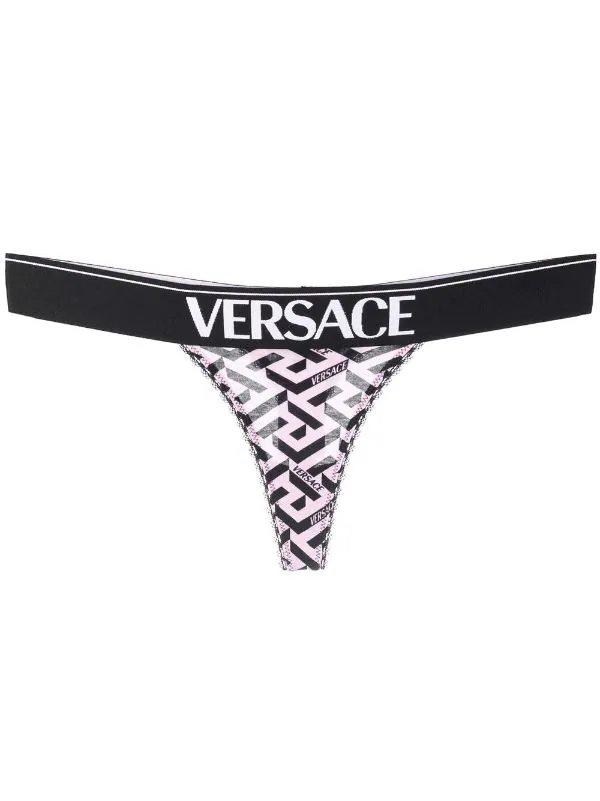 ( Nouvelle Collection ) Versace 5P210 CANDY+BLACK String à Motif La Greca Femme 1 ( Nouvelle Collection ) Versace 5P210 CANDY+BLACK String à Motif La Greca Femme