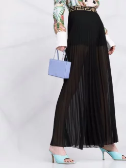 Versace Pantalon Plissé à Taille Greca Femme -Pas Cher Versace Boutique 17332997 36753268 600