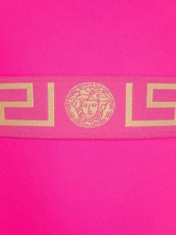 ( Positively Conscious ) Versace 1P580 PINK Maillot De Bain Bicolore à Imprimé Greca Femme -Pas Cher Versace Boutique 17333707 36793809 600