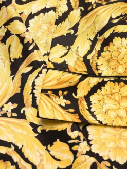 ( Nouvelle Collection ) Versace Robe De Chambre En Soie à Imprimé Barocco A7900 F DO NERO + STAMPA ORO -Pas Cher Versace Boutique 17333709 36794400 600