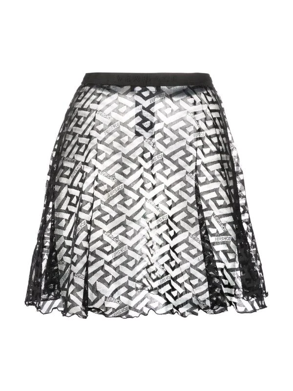 Versace 1B000 BLACK Jupe à Imprimé Greca Femme 2 Versace 1B000 BLACK Jupe à Imprimé Greca Femme – Image 2