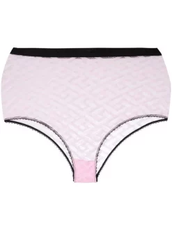 ( Nouvelle Collection ) Versace 1PB90 PINK Culotte En Dentelle à Imprimé La Greca Femme