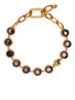 ( Nouvelle Collection ) Versace Collier La Medusa à Ornements Strassés Femme