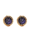 ( Nouvelle Collection ) Versace Boucles D'oreilles à Logo Greca Gravé 4J300 VERSACE GOLD VIOLET
