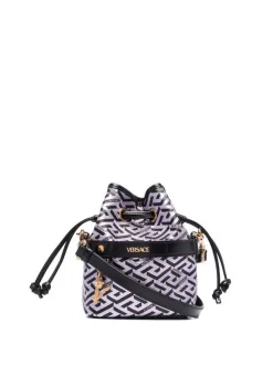 ( Nouvelle Collection ) Versace Sac Seau La Greca Métallisé Femme